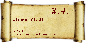Wimmer Aladin névjegykártya